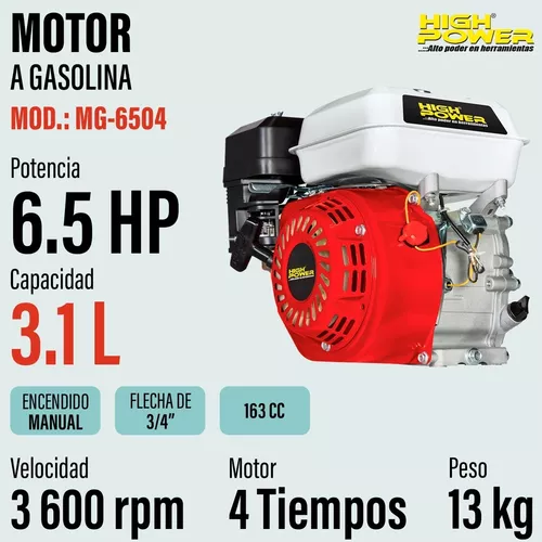 HIGMG6504 MOTOR A GASOLINA 6 5 HP HIGH POWER